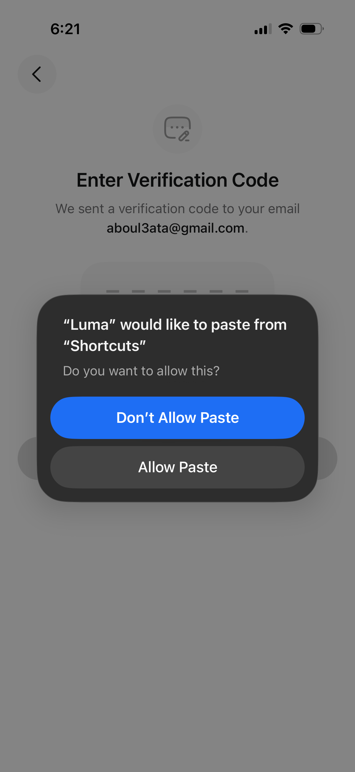 luma modal screenshot